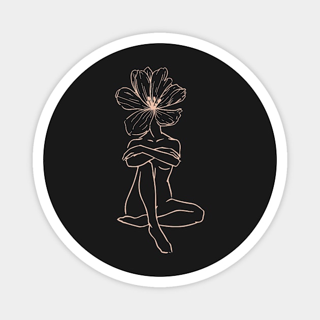 woman in flower Magnet by LaPetiteBelette